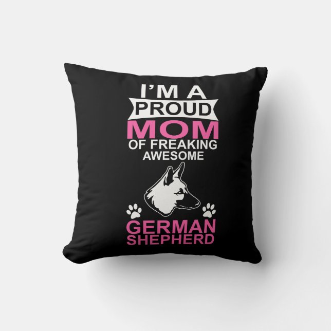 Proud Mum of German Shepherd Dog Cushion (Front)