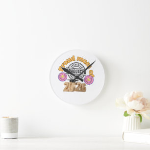 Proud Mum of Graduate 2026 – Graduation Celebratio Round Clock