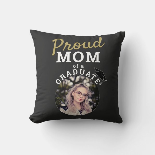 Proud Mum of Graduate Graduation Cap Photo Cushion (Front)