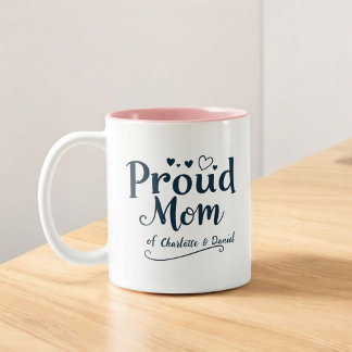 Proud Mum of | Personalised Mother's Day Two-Tone Coffee Mug