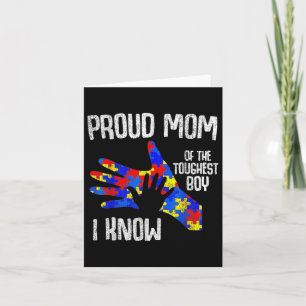 Proud Mum Of The Toughest Boy I Know Autism Awaren Card