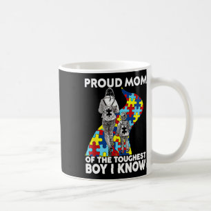 Proud Mum Of The Toughest Boy I Know Autism Awaren Coffee Mug
