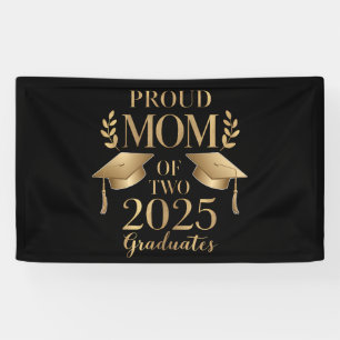 Proud Mum of Two 2025 Graduates Graduate Twins Banner