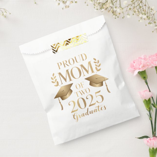Proud Mum of Two 2025 Graduates Graduate Twins Favour Bag (Sealed)
