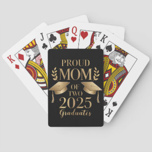 Proud Mum of Two 2025 Graduates Graduate Twins Playing Cards