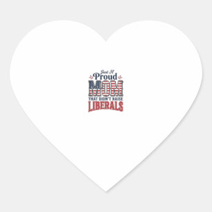 Proud Mum Patriotic Vintage Political Shirt Design Heart Sticker