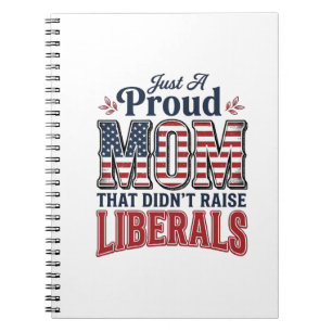 Proud Mum Patriotic Vintage Political Shirt Design Notebook