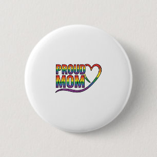 Proud Mum Rainbow Heart Vintage Engraving Design_1 6 Cm Round Badge