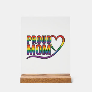 Proud Mum Rainbow Heart Vintage Engraving Design_1 Acrylic Sign