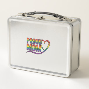Proud Mum Rainbow Heart Vintage Engraving Design_1 Metal Lunch Box