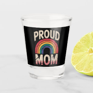 Proud Mum Rainbow LGBTQ Gay Pride Ally Shot Glass
