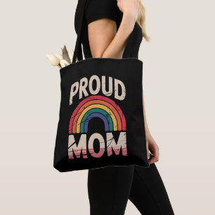 Proud Mum Rainbow LGBTQ Gay Pride Ally Tote Bag