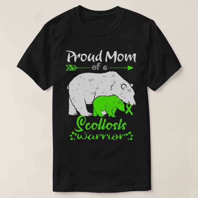 Proud Mum, Scoliosis Warrior  T-Shirt (Design Front)
