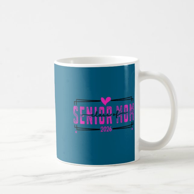 Proud mum senior class of 2026 pink bow  coffee mug (Right)
