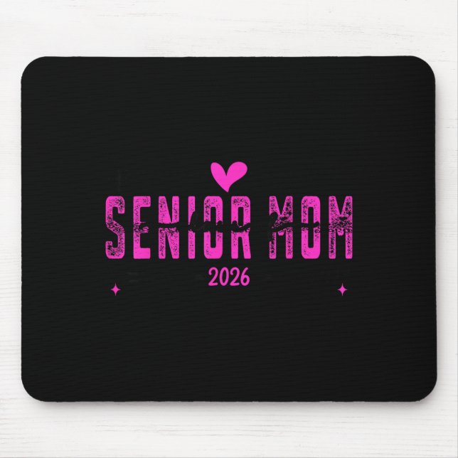 Proud mum senior class of 2026 pink bow  mouse pad (Front)