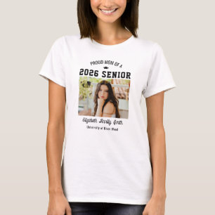 Proud Mum Senior Custom Year Graduate Photo Parent T-Shirt