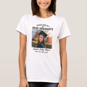 Proud Mum Senior Custom Year Graduate Photo Parent T-Shirt