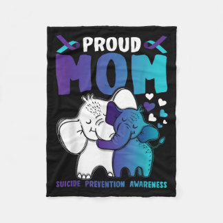Proud Mum Suicide Prevention Awareness Warrior Mam Fleece Blanket