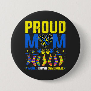 Proud Mum World Down Syndrome Awareness Day Ribbon 7.5 Cm Round Badge