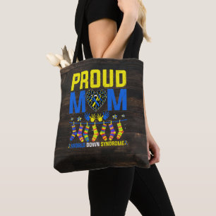 Proud Mum World Down Syndrome Awareness Day Ribbon Tote Bag