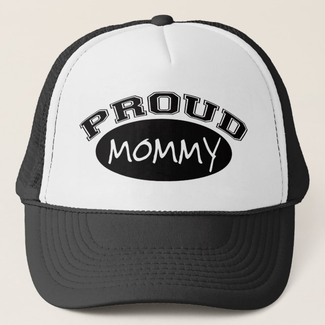 Proud Mummy (Black) Trucker Hat (Front)