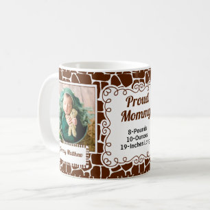 Proud Mummy Giraffe Print with Baby Photos Coffee Mug