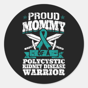 Proud Mummy Of A Polycystic Kidney Disease Warrior Classic Round Sticker
