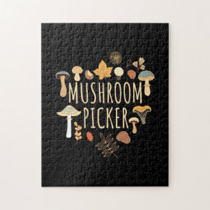 Proud Mushroom Picker Jigsaw Puzzle