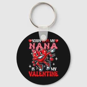 Proud My Nana Is My Valentine's Day Dabbing Heart Key Ring