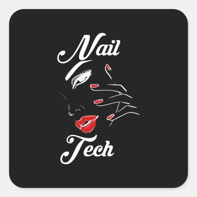 Proud Nail Tech Square Sticker (Front)