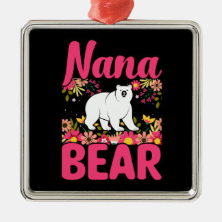 Proud Nana Bear Metal Ornament