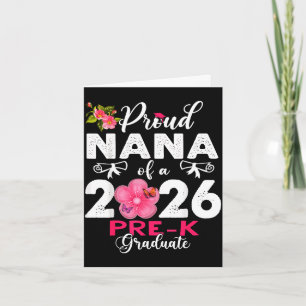 Proud nana of 2026 pre-k graduate mothers day card