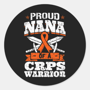 Proud Nana Of A Crps Warrior Rsd Awareness Ribbon Classic Round Sticker
