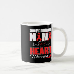 Proud Nana Of A Heart Warrior Heart Disease Awaren Coffee Mug