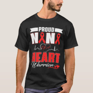 Proud Nana Of A Heart Warrior Heart Disease Awaren T-Shirt