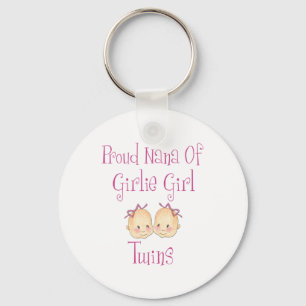 Proud Nana of Girl Twins Key Ring