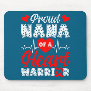 Proud Nana Of Heart Warrior Heart Disease Awarenes Mouse Pad