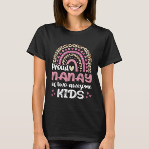 Proud Nanay Of Two Kids Leopard Rainbow Filipino M T-Shirt