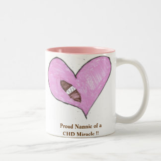 Proud Nannie of a CHD Miracle !! Two-Tone Coffee Mug