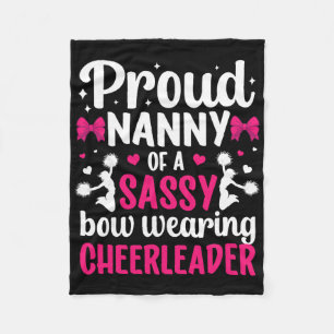Proud Nanny Of A Cheerleader Nanny Grandma Cheer N Fleece Blanket