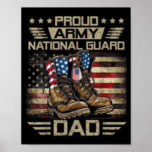 Proud National Guard Dad Flag US Family Matching Poster