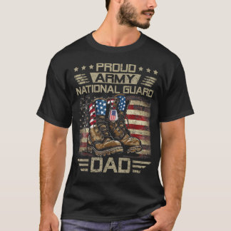 Proud National Guard Dad Flag Us Family T-Shirt