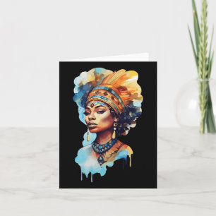 Proud Native Afro American Woman Spiritual Melanin Card