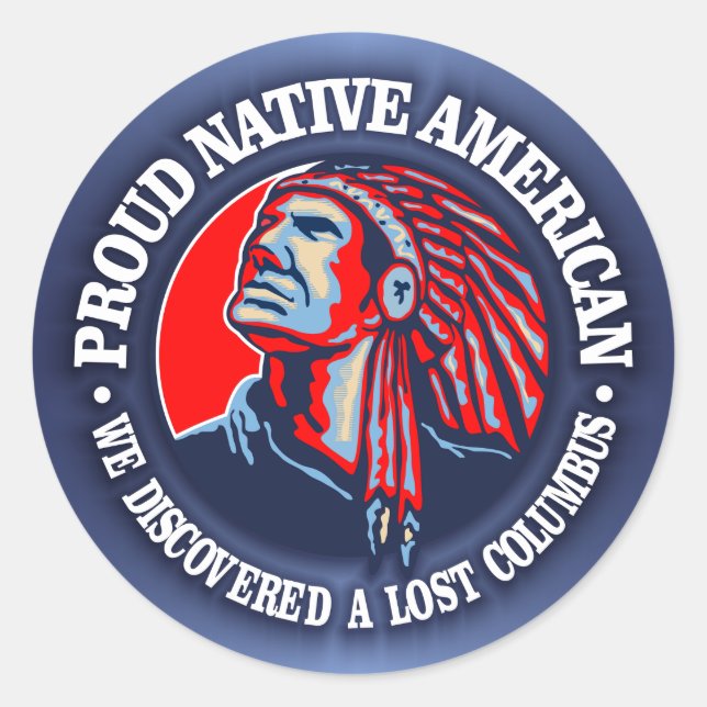 Proud Native American 2 Classic Round Sticker (Front)