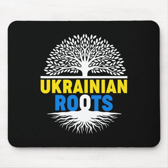 Proud Native Ukrainian Ukraine Flag Ukrainian Root Mouse Pad (Front)