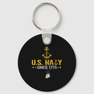 Proud naval veteran since 1775 anchor sailor vet key ring