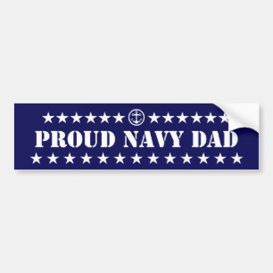 Proud Navy Dad Stars Bumper Sticker