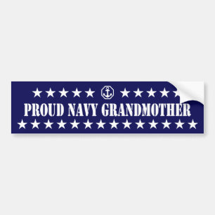 Proud Navy Grandmother Stars Bumper Sticker