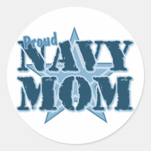 Proud Navy Mum Classic Round Sticker