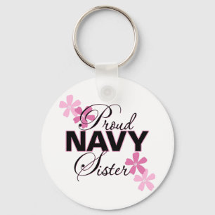 Proud Navy Sister Key Ring